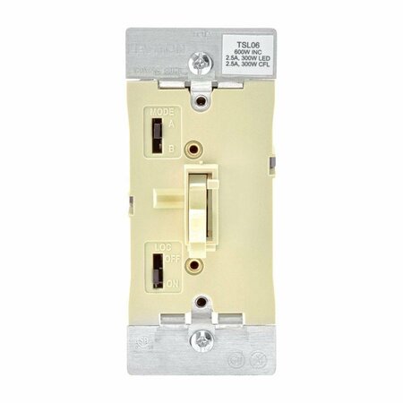 GORGEOUSGLOW 2.5 amp 600W-120VAC Incandescent Toggle Dimmer Switch Ivory GO3301217